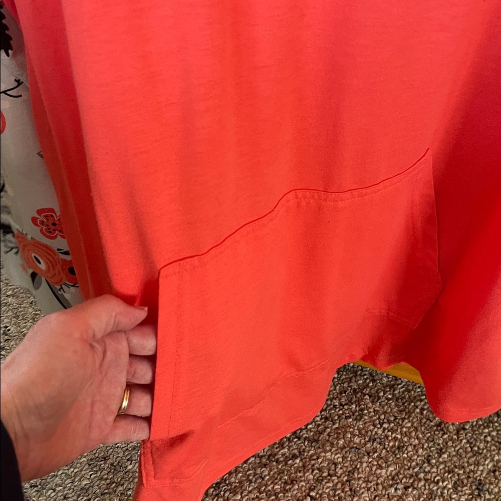 Floral Coral Womans Hoodie - Picture 4 of 5